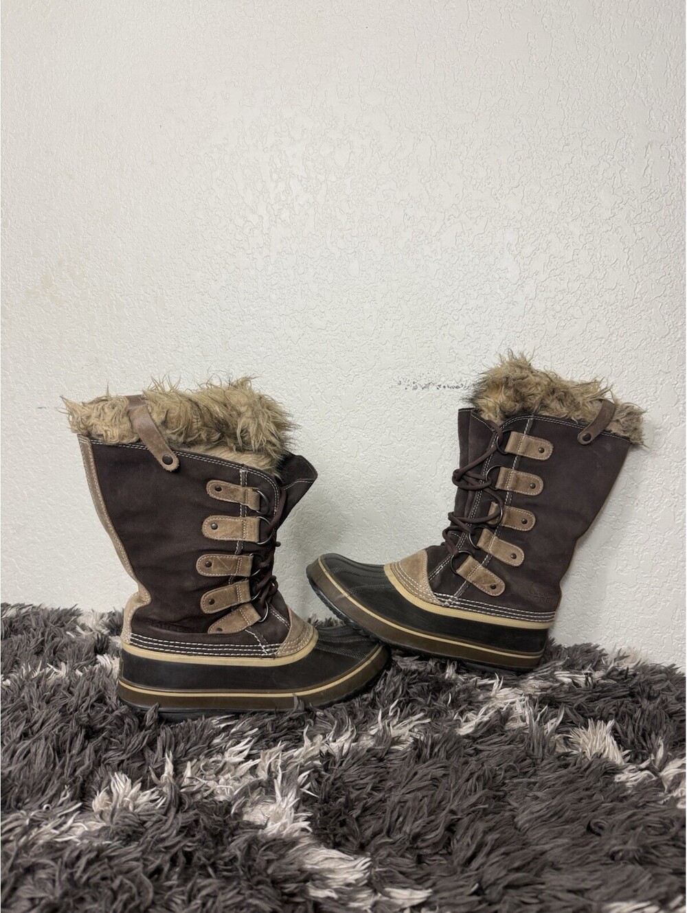Women's Sorel Joan of Arctic Boots Size 11 Faux Fur Brown